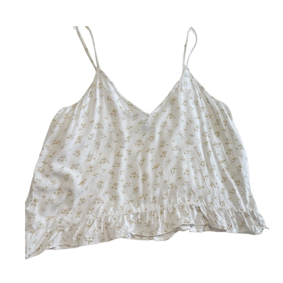 Volcom Camisole Top White Yellow Gold Flowers No Size Tag Measurements Pictures - Picture 1 of 5